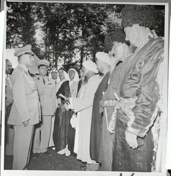 Framed Print : Fazollah Zahedi with Tribal Chiefs Framed Print : Fazollah Zahedi with Tribal Chiefs