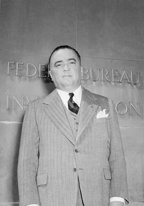Framed Print : F.B.I. Director J. Edgar Hoover Outside FBI Building