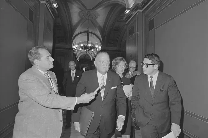 Framed Print : F.B.I. Director J. Edgar Hoover Passing Reporter Framed Print : F.B.I. Director J. Edgar Hoover Passing Reporter