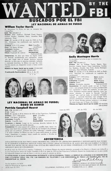 Framed Print : FBI Poster Depicting Symbionese Liberation Army Suspects Framed Print : FBI Poster Depicting Symbionese Liberation Army Suspects