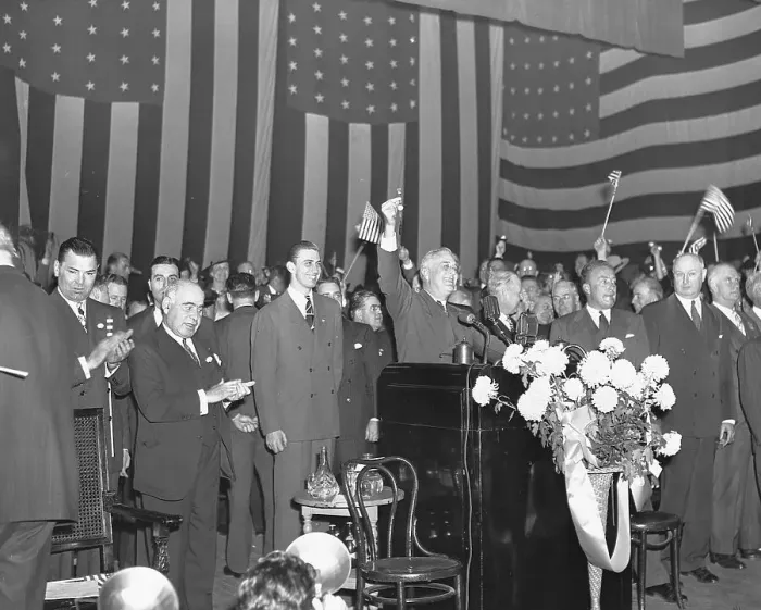 Framed Print : FDR at Campaign Rally Framed Print : FDR at Campaign Rally