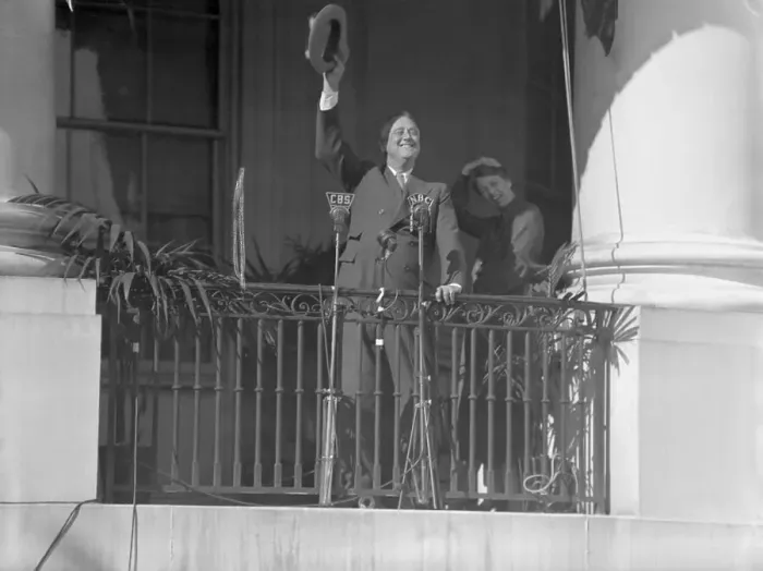 Framed Print : FDR Greets Crowd at Egg Rolling on White House Lawn Framed Print : FDR Greets Crowd at Egg Rolling on White House Lawn