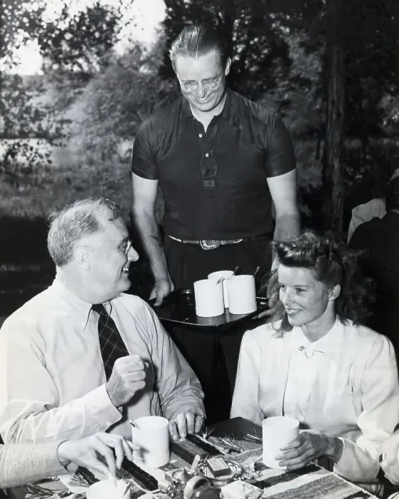 Framed Print : FDR Having Lunch with Katharine Hepburn Framed Print : FDR Having Lunch with Katharine Hepburn