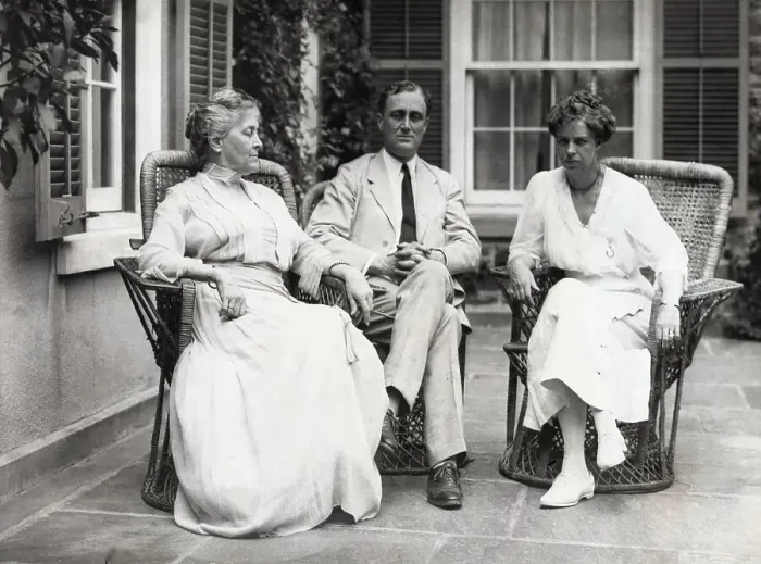 Framed Print : FDR with His Mother and Wife Framed Print : FDR with His Mother and Wife