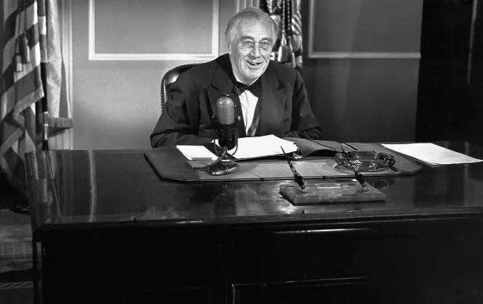 Framed Print : FDR Ready to Broadcast to Nation Framed Print : FDR Ready to Broadcast to Nation