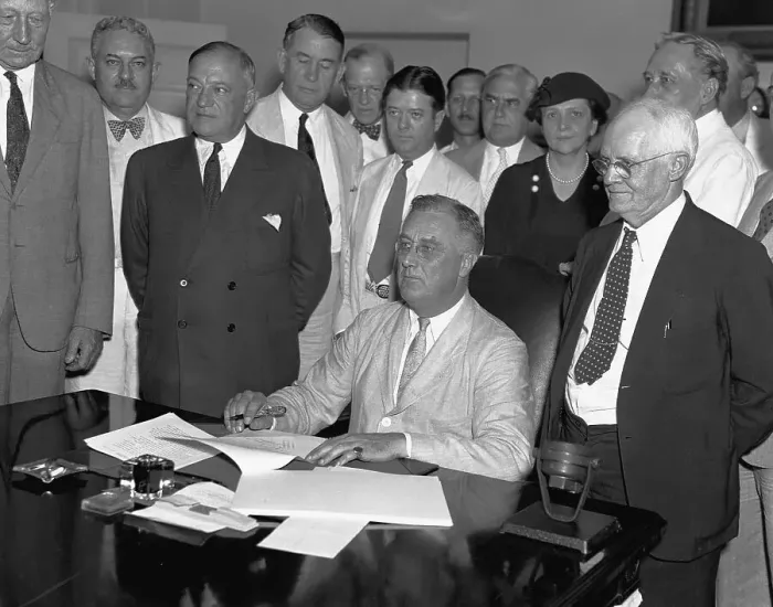 Framed Print : FDR Signs Social Security Bill Framed Print : FDR Signs Social Security Bill