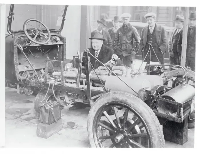 Framed Print : FE Kenney with His Auto Motor Operated by Compressed Air Framed Print : FE Kenney with His Auto Motor Operated by Compressed Air
