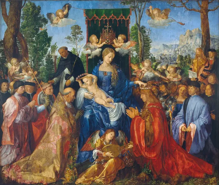 Framed Print : The Feast of the Rose Garlands, 1506. Artist: Dürer, Albrecht (1471-1528) Framed Print : The Feast of the Rose Garlands, 1506. Artist: Dürer, Albrecht (1471-1528)