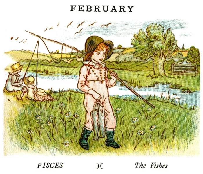 Framed Print : February - Kate Greenaway, 1884 Framed Print : February - Kate Greenaway, 1884