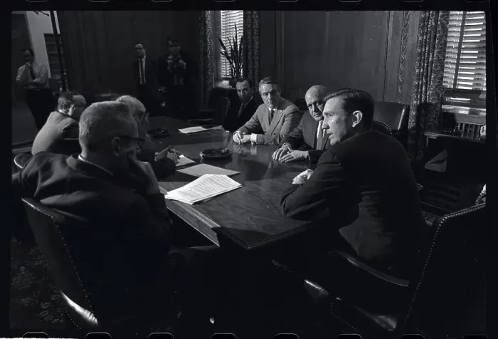 Framed Print : Federal Crime Prevention Meeting in Session Framed Print : Federal Crime Prevention Meeting in Session