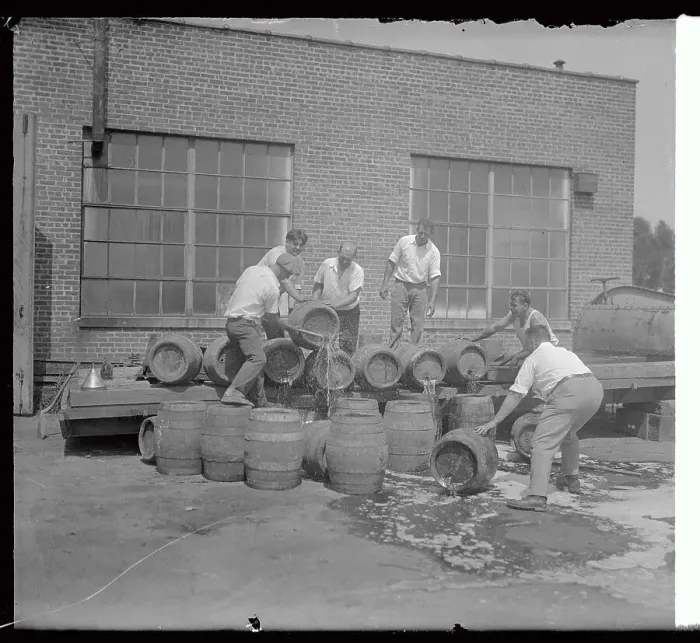 Framed Print : Federal Officers Dumping Beer Framed Print : Federal Officers Dumping Beer