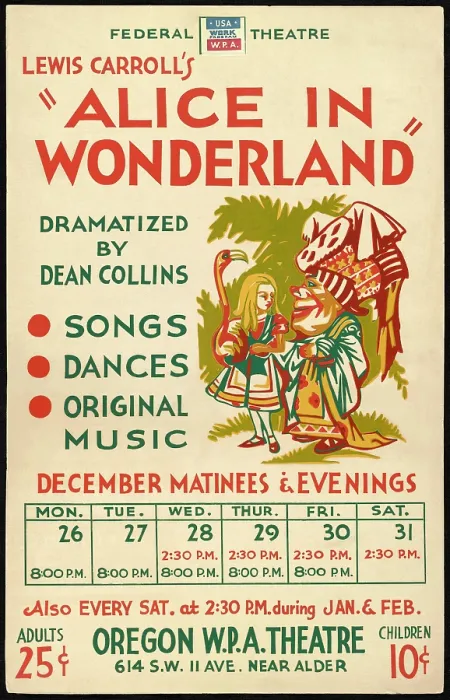 Framed Print : Federal Theatre Alice in Wonderland Framed Print : Federal Theatre Alice in Wonderland