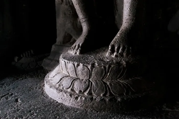 Framed Print : Feet of Buddha Statue in cave No 12 at Ellora Framed Print : Feet of Buddha Statue in cave No 12 at Ellora
