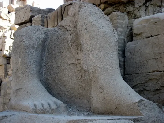 Framed Print : Feet of colossal statue, Karnak, Egypt Framed Print : Feet of colossal statue, Karnak, Egypt