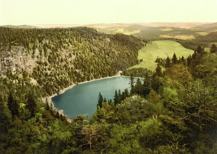 Framed Print : The Feldsee and the Feldberg Hotel in the Black Forest in Baden-Wuerttemberg, around 1890, Germany, Historic, digitally restored reproduction from a 19th century original Framed Print : The Feldsee and the Feldberg Hotel in the Black Forest in Baden-Wuerttemberg, around 1890, Germany, Historic, digitally restored reproduction from a 19th century original