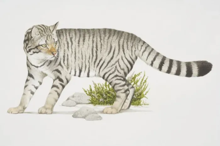 Framed Print : Felis sylvestris, Wild Cat with stripey pattern Framed Print : Felis sylvestris, Wild Cat with stripey pattern