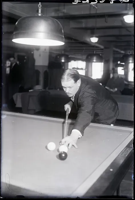 Framed Print : Felix Grange Taking A Billiards Shot