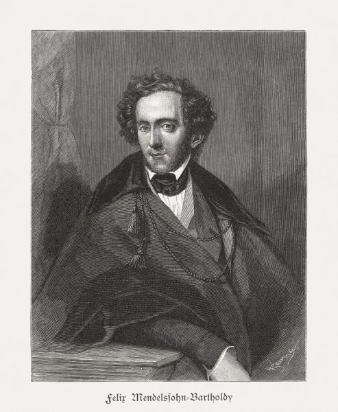 Felix Mendelssohn Bartholdy Print, 1885. Art Prints, Posters