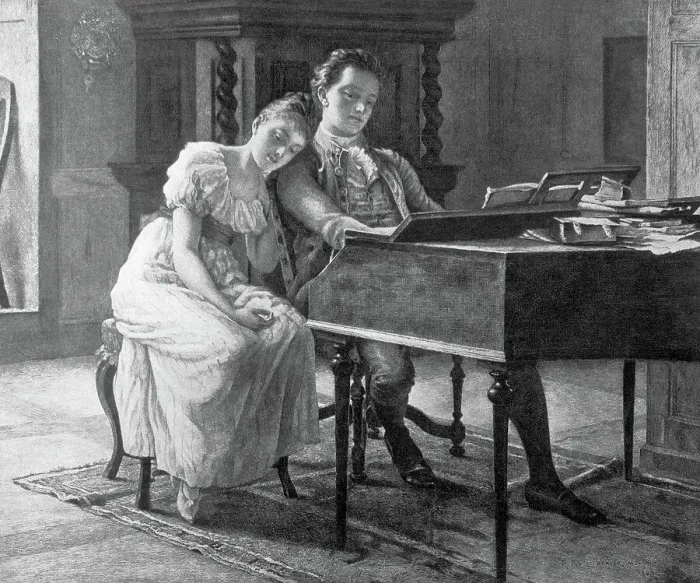 Framed Print : Felix Mendelssohn With His Sister Framed Print : Felix Mendelssohn With His Sister