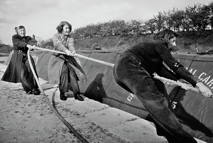 Framed Print : Female Barge Crew In Wartime Framed Print : Female Barge Crew In Wartime