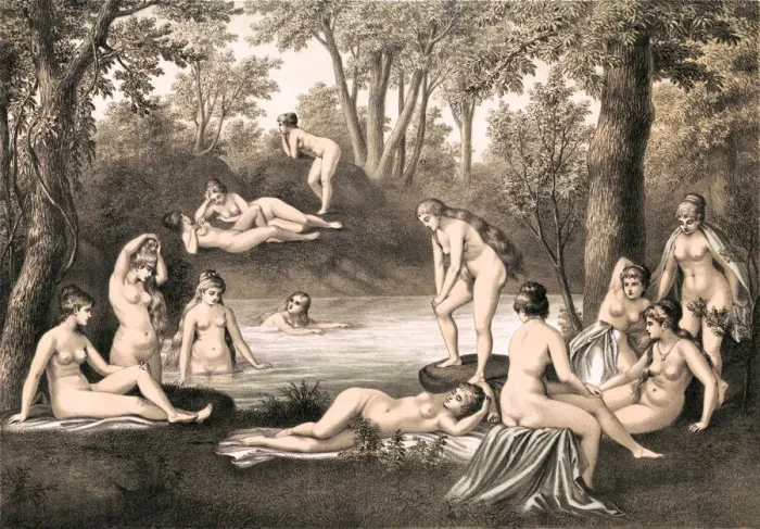 Framed Print : Female Bathers Framed Print : Female Bathers