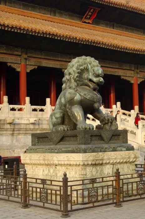 Framed Print : Female bronze lion, Forbidden City, Beijing China Framed Print : Female bronze lion, Forbidden City, Beijing China