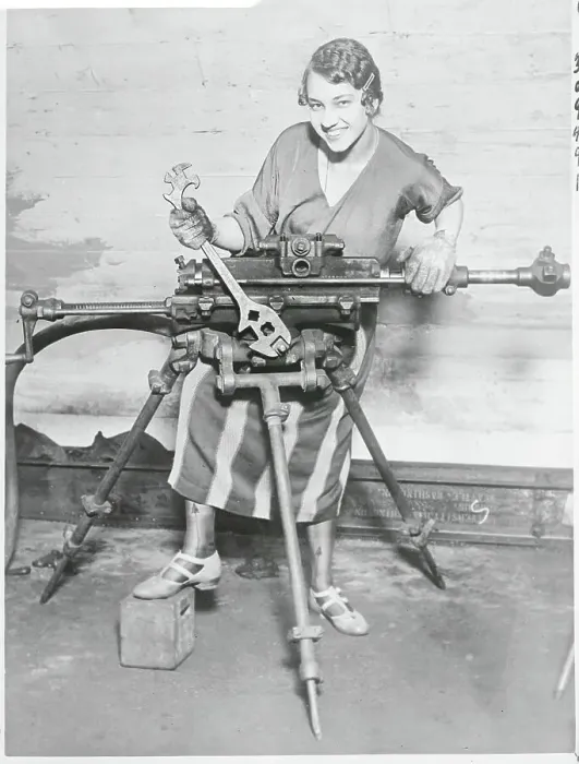 Framed Print : Female Engineering Student with Machinery Framed Print : Female Engineering Student with Machinery