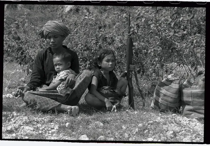 Framed Print : Female Family Members on Road Fleeing Cambodia Framed Print : Female Family Members on Road Fleeing Cambodia