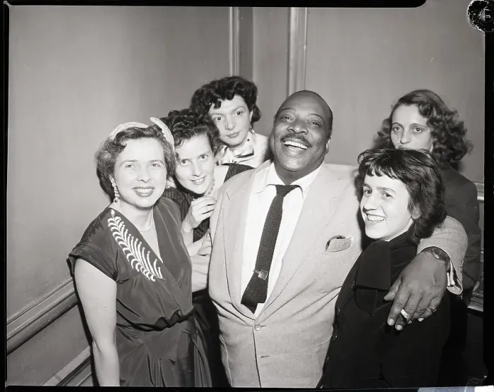 Framed Print : Female Fans Around Count Basie Framed Print : Female Fans Around Count Basie