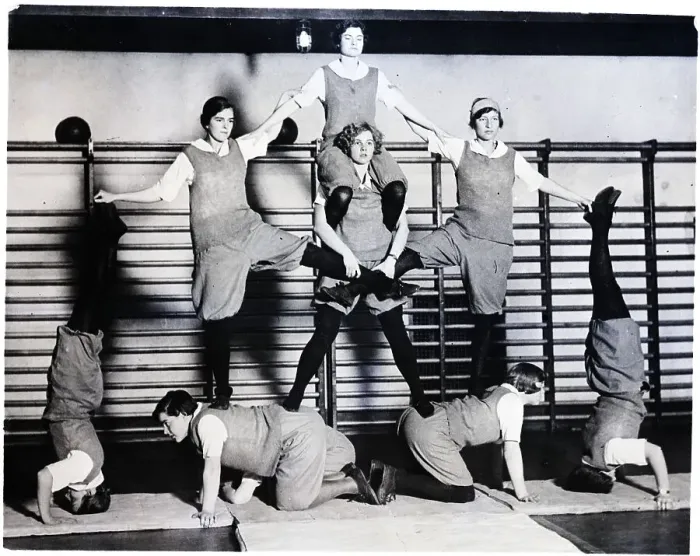 Framed Print : Female Gymnasts Forming Pyramid Framed Print : Female Gymnasts Forming Pyramid