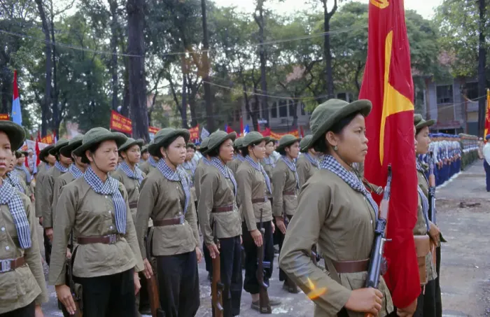 Framed Print : Female Members of PRG Army Participating in Parade Framed Print : Female Members of PRG Army Participating in Parade