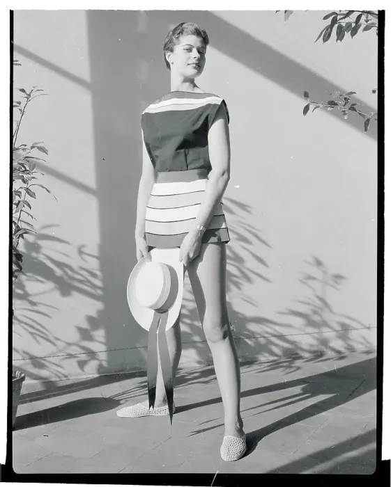 Framed Print : Female Model Wearing Beach Wear in Outside Scene Framed Print : Female Model Wearing Beach Wear in Outside Scene
