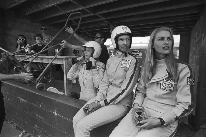 Framed Print : Female Racing Drivers Gathered Framed Print : Female Racing Drivers Gathered