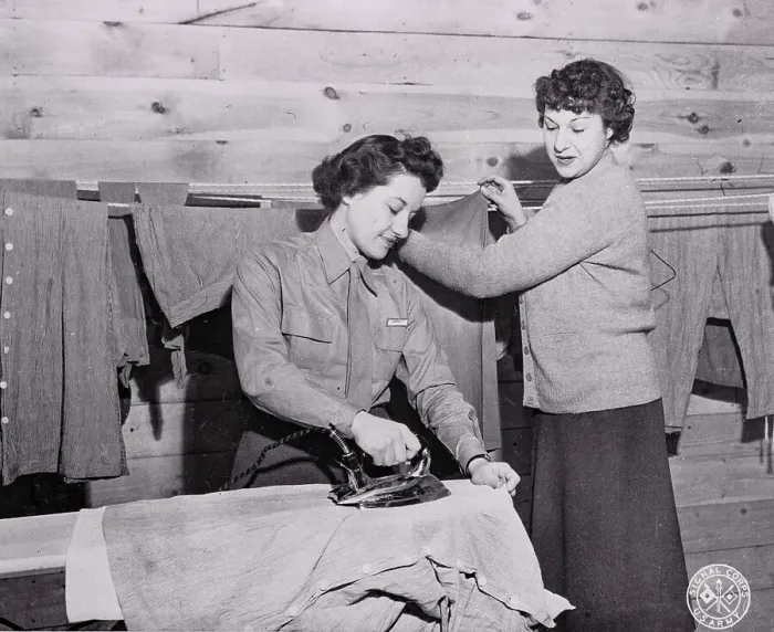 Framed Print : Female Soldiers Doing Household Chores Framed Print : Female Soldiers Doing Household Chores