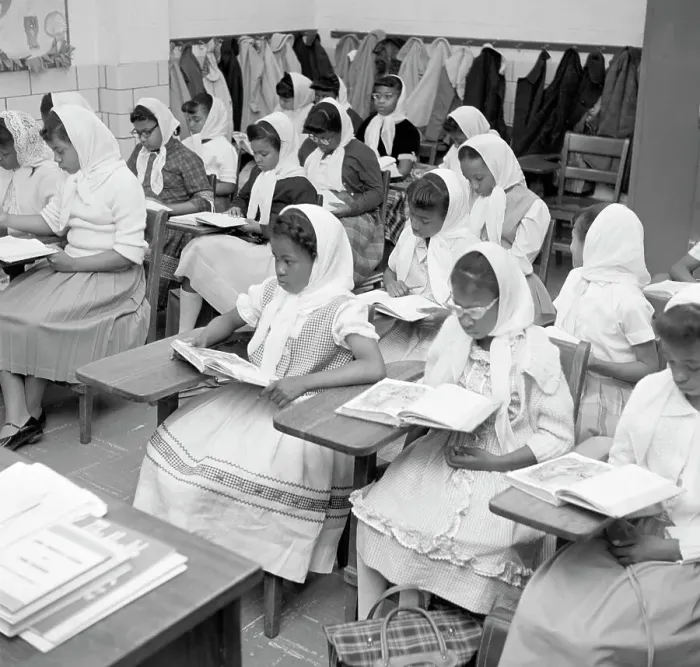 Framed Print : Female Students in University of Islam Class