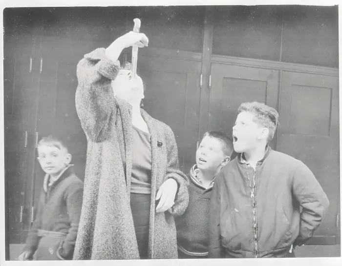 Framed Print : Female Sword Swallower During Act Framed Print : Female Sword Swallower During Act