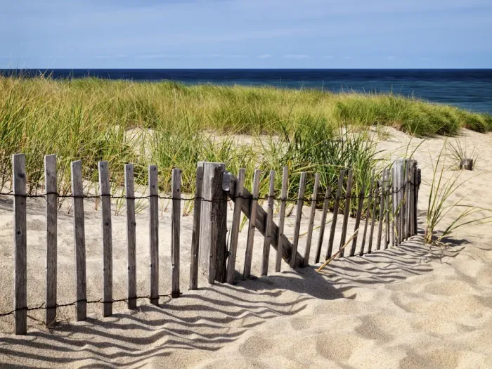 Framed Print : Fence at Race Point Beach, Cape Cod, Massachusetts, USA Framed Print : Fence at Race Point Beach, Cape Cod, Massachusetts, USA