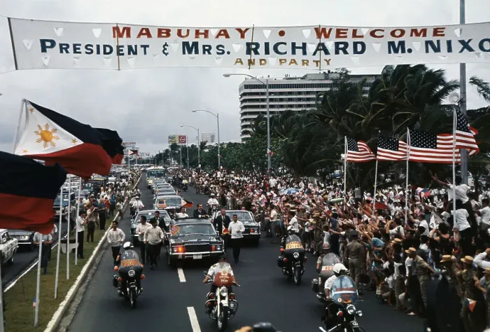 Framed Print : Ferdinand Marcos and Richard Nixon in Motorcade Framed Print : Ferdinand Marcos and Richard Nixon in Motorcade