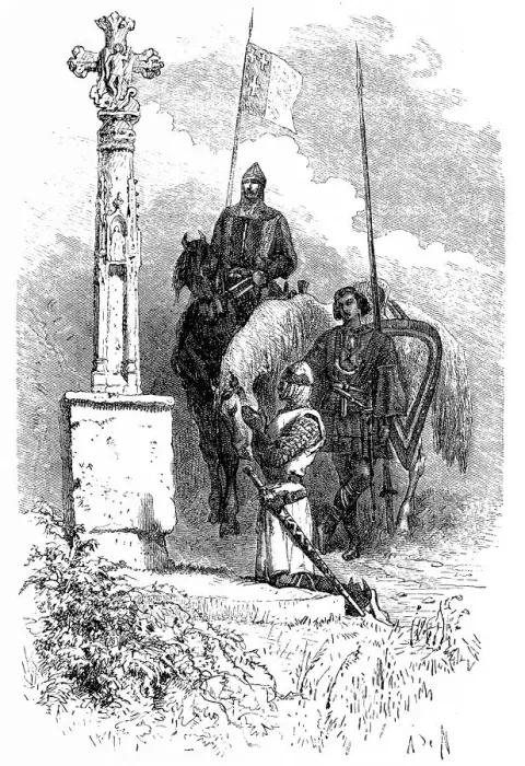 Framed Print : Ferdinand praying in front of a Cross Framed Print : Ferdinand praying in front of a Cross