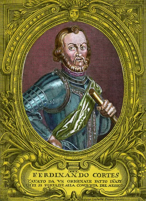 Framed Print : Ferdinando Cortes Engraving Framed Print : Ferdinando Cortes Engraving