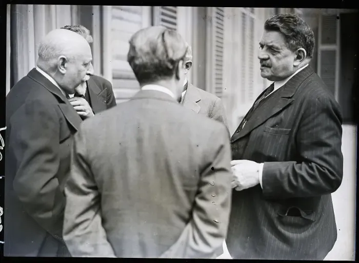 Framed Print : Fernand Bouisson Speaking with Edouard Herriot