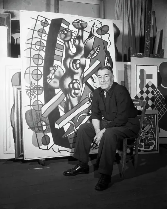 Framed Print : Fernand Leger with One of His Paintings Framed Print : Fernand Leger with One of His Paintings