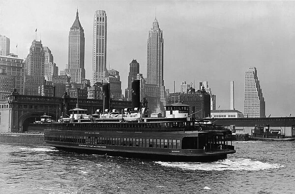 Ferry Boat At Battery Park Terminal