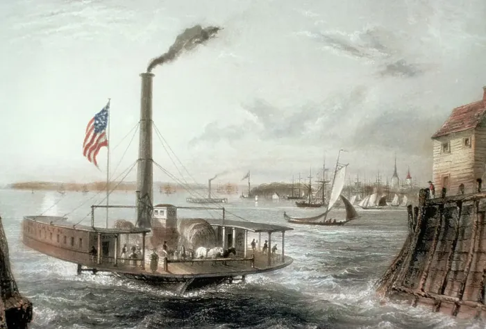 Framed Print : The Ferry at Brooklyn, New York after William Henry Bartlett Framed Print : The Ferry at Brooklyn, New York after William Henry Bartlett