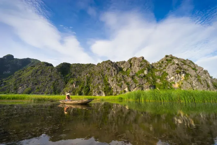 Framed Print : Ferry Woman in front of Mountain, Van Long River, Ninh Binh, Vietnam Framed Print : Ferry Woman in front of Mountain, Van Long River, Ninh Binh, Vietnam