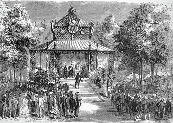 Framed Print : Fetes dOrleans, Visit of Their Majesties the Emperor Napoleon III and the Empress Eugenie de Montijo at the agriculture Exhibition, 1869, France, Historic, digitally restored reproduction of an original 19th century master Framed Print : Fetes dOrleans, Visit of Their Majesties the Emperor Napoleon III and the Empress Eugenie de Montijo at the agriculture Exhibition, 1869, France, Historic, digitally restored reproduction of an original 19th century master