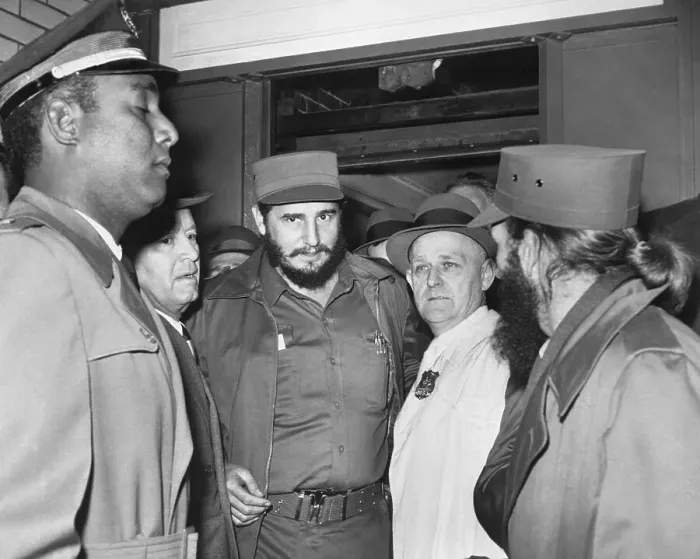 Framed Print : Fidel Castro Arriving at Penn Station Framed Print : Fidel Castro Arriving at Penn Station