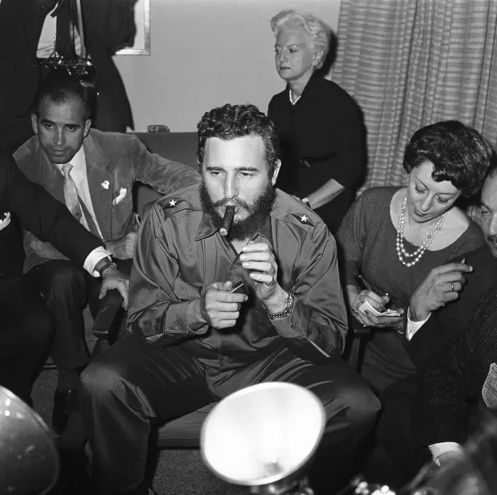Framed Print : Fidel Castro With Cigar in His Mouth Framed Print : Fidel Castro With Cigar in His Mouth