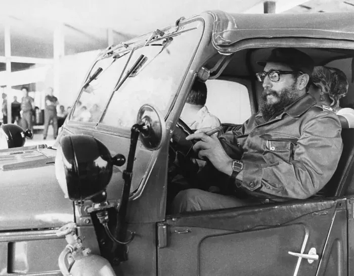 Framed Print : Fidel Castro Driving Jeep Framed Print : Fidel Castro Driving Jeep