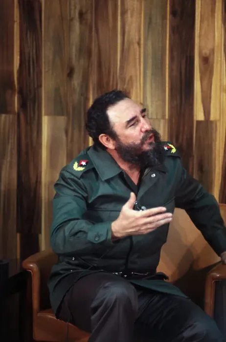 Framed Print : Fidel Castro Gesturing While Sitting and Talking Framed Print : Fidel Castro Gesturing While Sitting and Talking